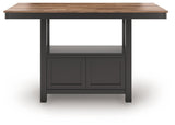 Wildenauer Brown/Black Counter Height Dining Table and 6 Barstools