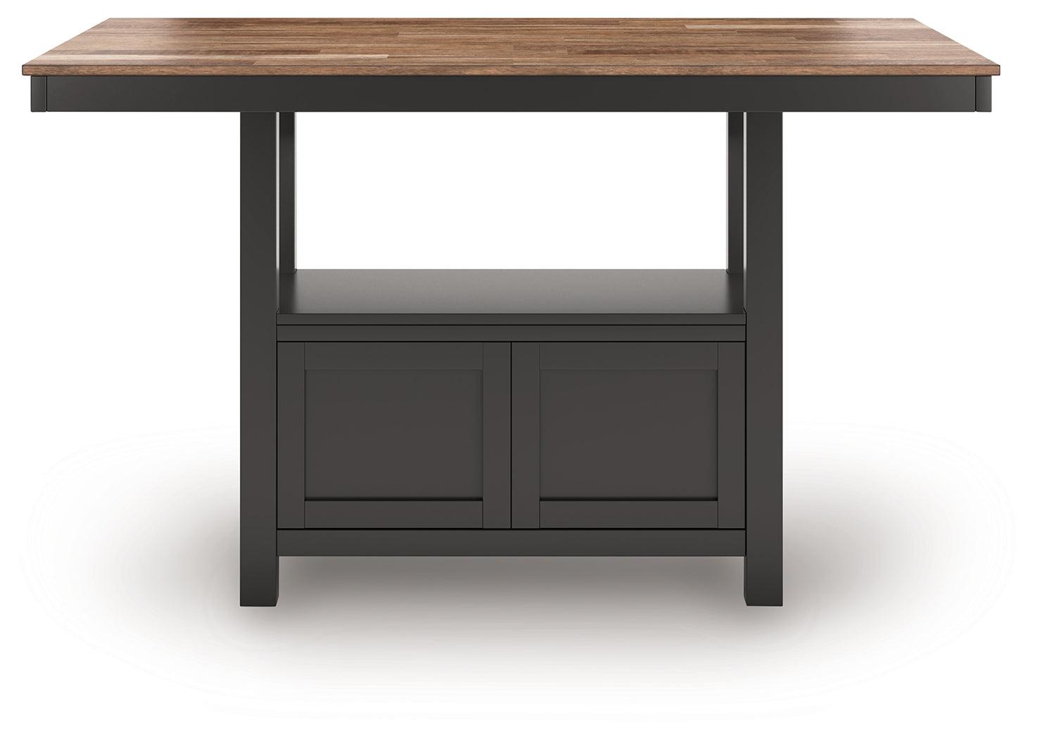 Wildenauer Brown/Black Counter Height Dining Table and 6 Barstools