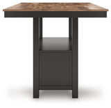 Wildenauer Brown/Black Counter Height Dining Table and 4 Barstools
