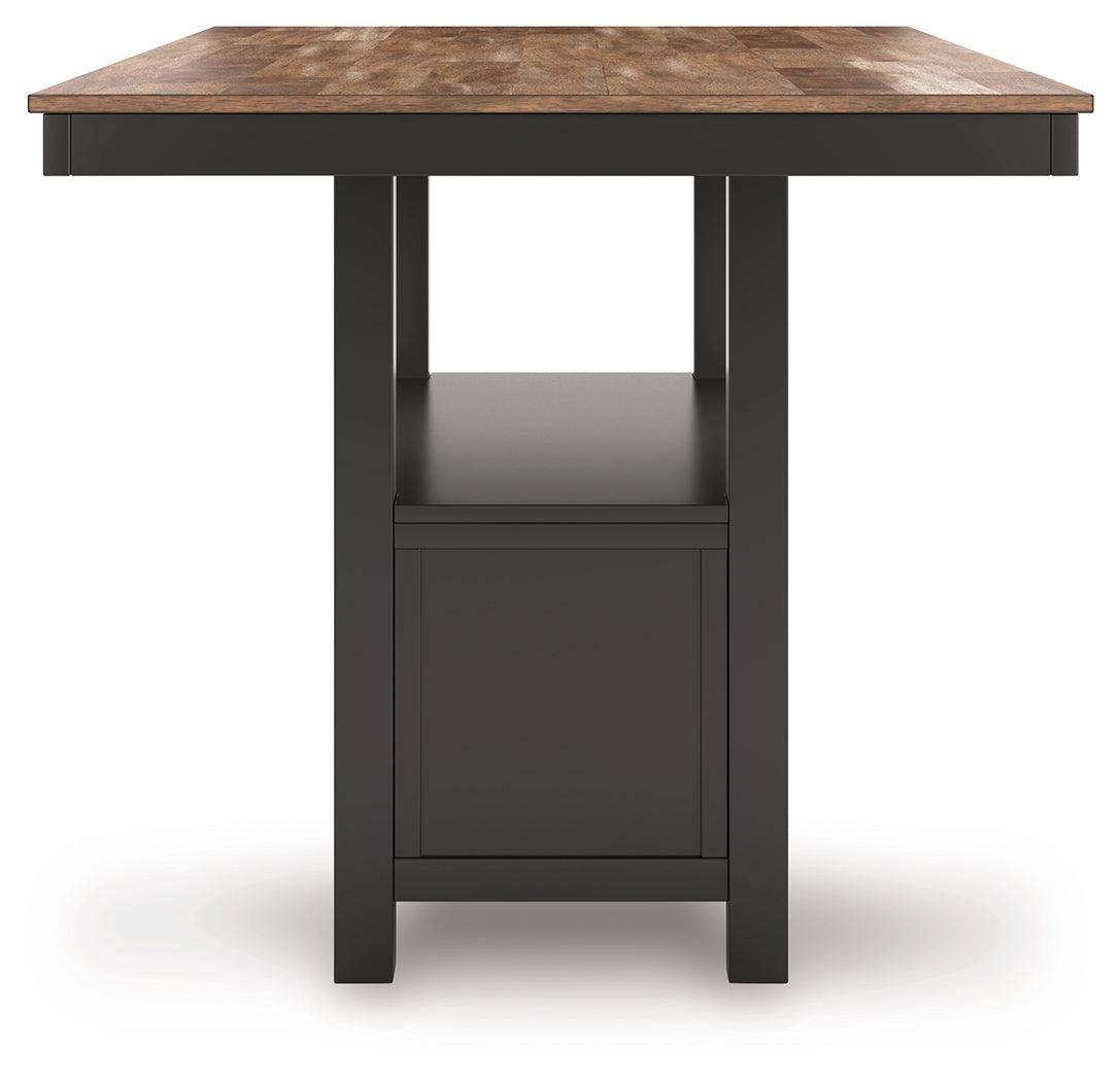 Wildenauer Brown/Black Counter Height Dining Table and 4 Barstools