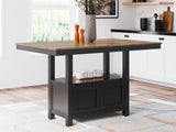 Wildenauer Brown/Black Counter Height Dining Table