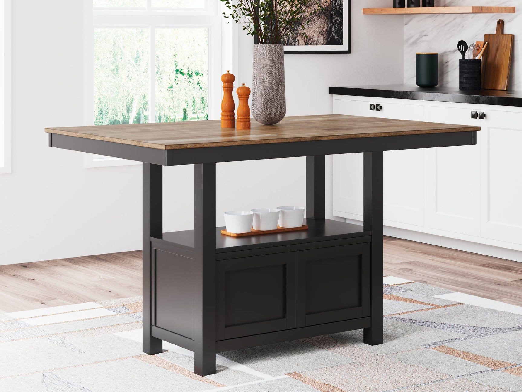 Wildenauer Brown/Black Counter Height Dining Table