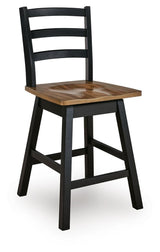 Wildenauer Brown/Black Counter Height Swivel Barstool