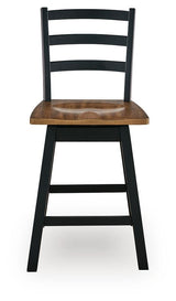 Wildenauer Brown/Black Counter Height Swivel Barstool