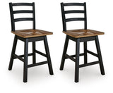 Wildenauer Brown/Black Counter Height Swivel Barstool