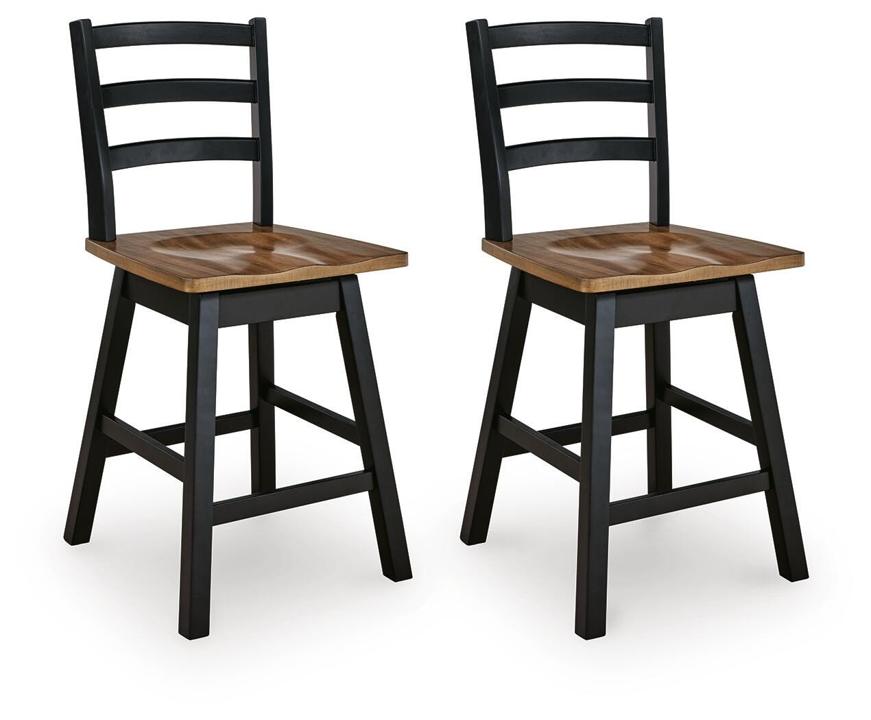 Wildenauer Brown/Black Counter Height Swivel Barstool