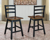 Wildenauer Brown/Black Counter Height Swivel Barstool