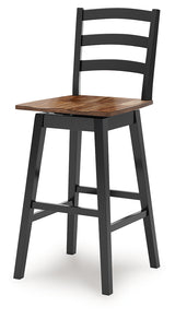 Wildenauer Brown/Black Bar Height Bar Stool