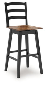 Wildenauer Brown/Black Bar Height Bar Stool