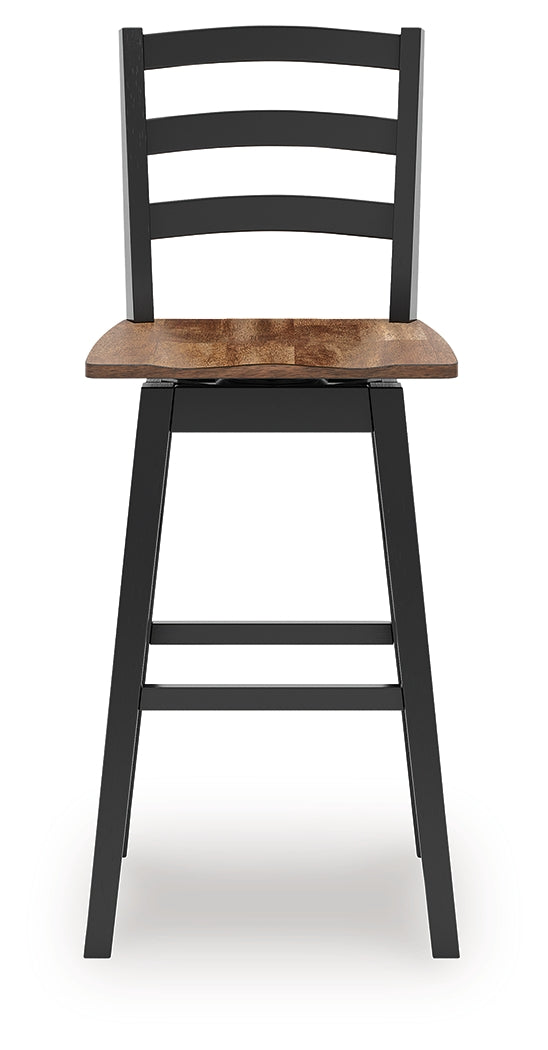 Wildenauer Brown/Black Bar Height Bar Stool