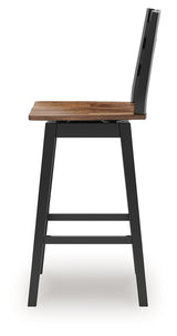 Wildenauer Brown/Black Bar Height Bar Stool