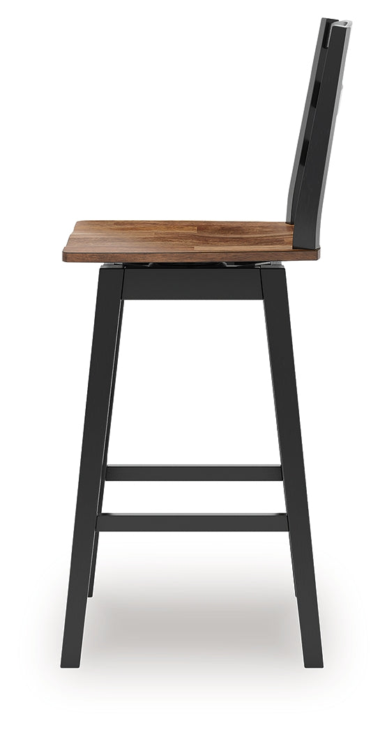 Wildenauer Brown/Black Bar Height Bar Stool