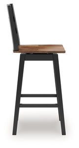 Wildenauer Brown/Black Bar Height Bar Stool