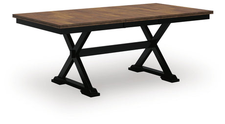 Wildenauer Brown/Black Dining Set angled view