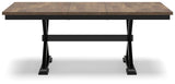 Wildenauer Brown Black Dining Extension Table