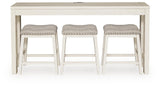 Robbinsdale Antique White Counter Height Dining Table and 3 Barstools Set view 7