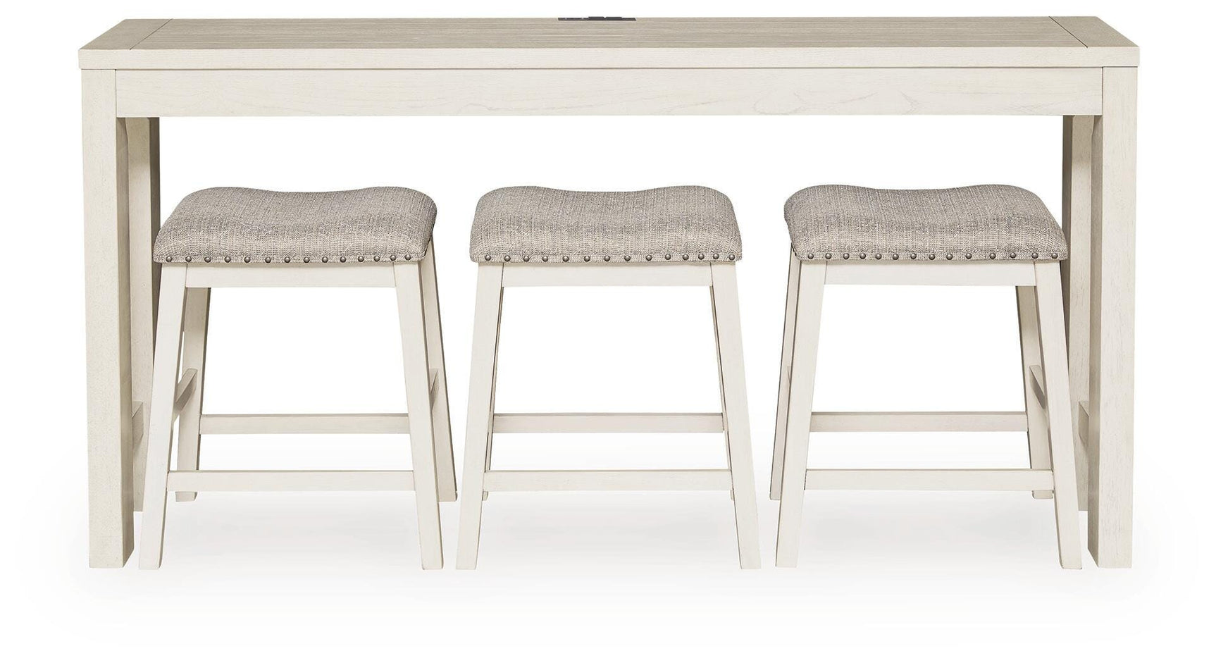 Robbinsdale Antique White Counter Height Dining Table and 3 Barstools Set view 7