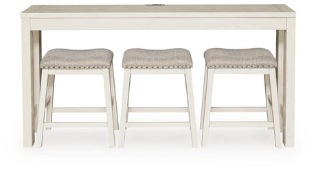 Robbinsdale Antique White Counter Height Dining Table and 3 Barstools Set view 7
