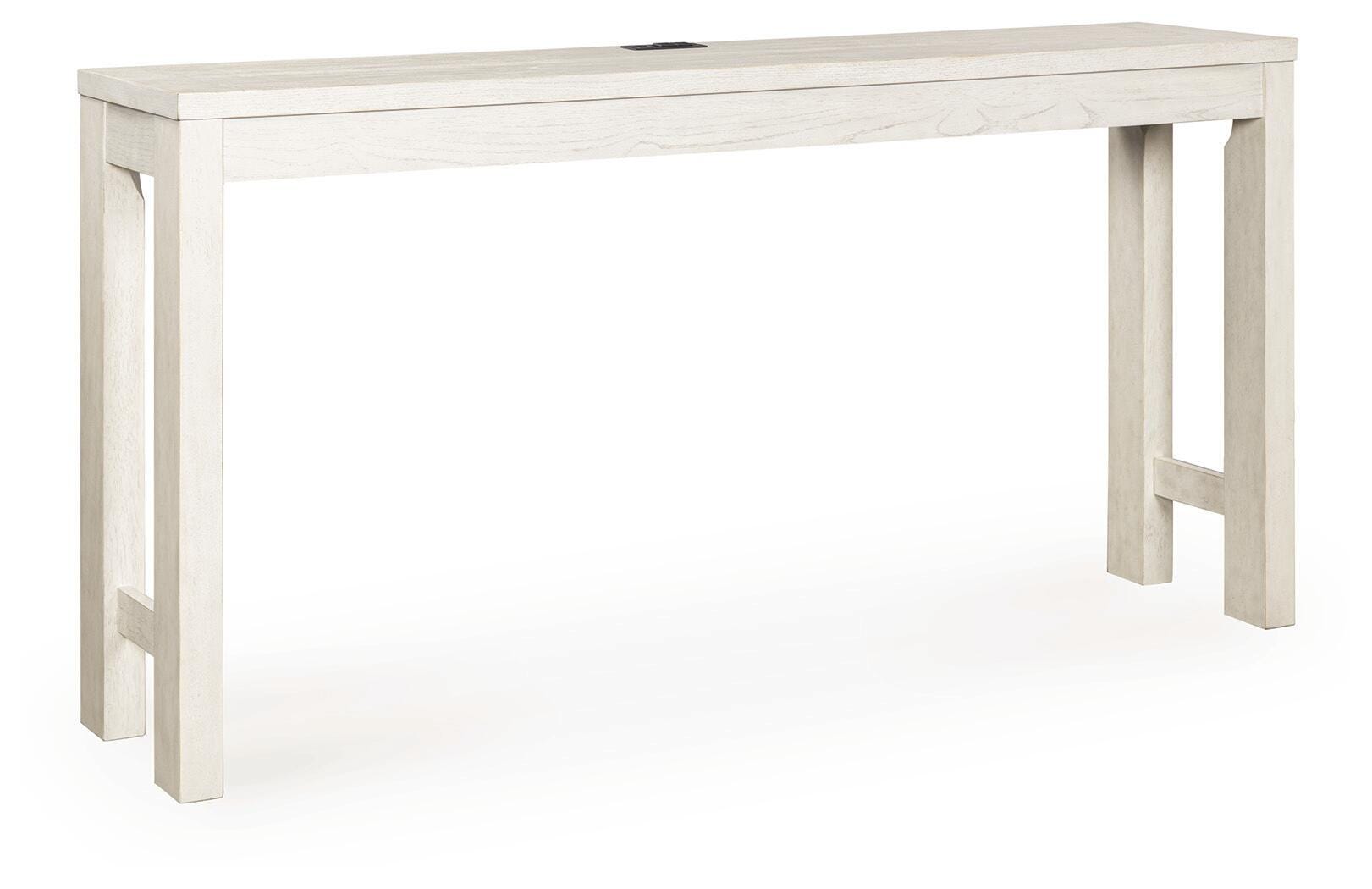 Robbinsdale Antique White Counter Height Dining Table and 3 Barstools Set angled view