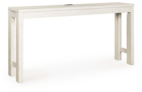 Robbinsdale Antique White Counter Height Dining Table and 3 Barstools Set angled view