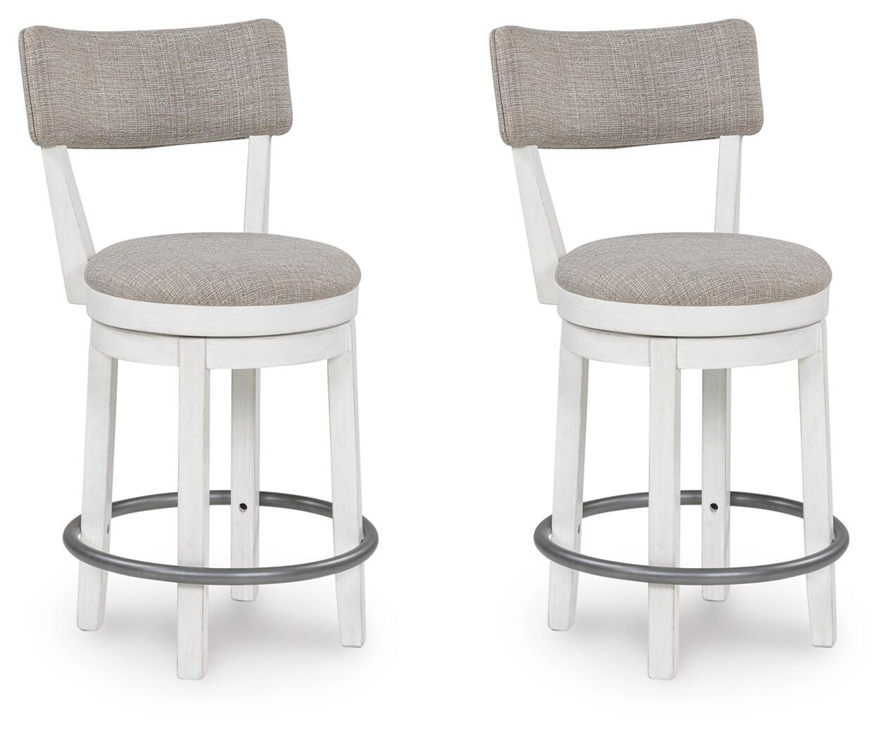 Robbinsdale Antique White Counter Height Barstool angled view