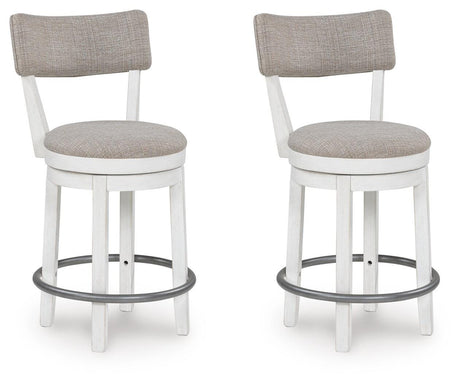 Robbinsdale Antique White Counter Height Barstool angled view