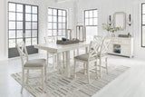 Robbinsdale Antique White Upholstered Counter Height Barstool