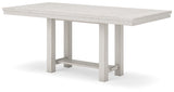 Robbinsdale Antique White Counter Height Dining Table and 6 Barstools and Bench with Storage