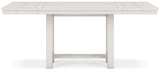 Robbinsdale Antique White Counter Height Dining Table and 6 Barstools and Bench with Storage