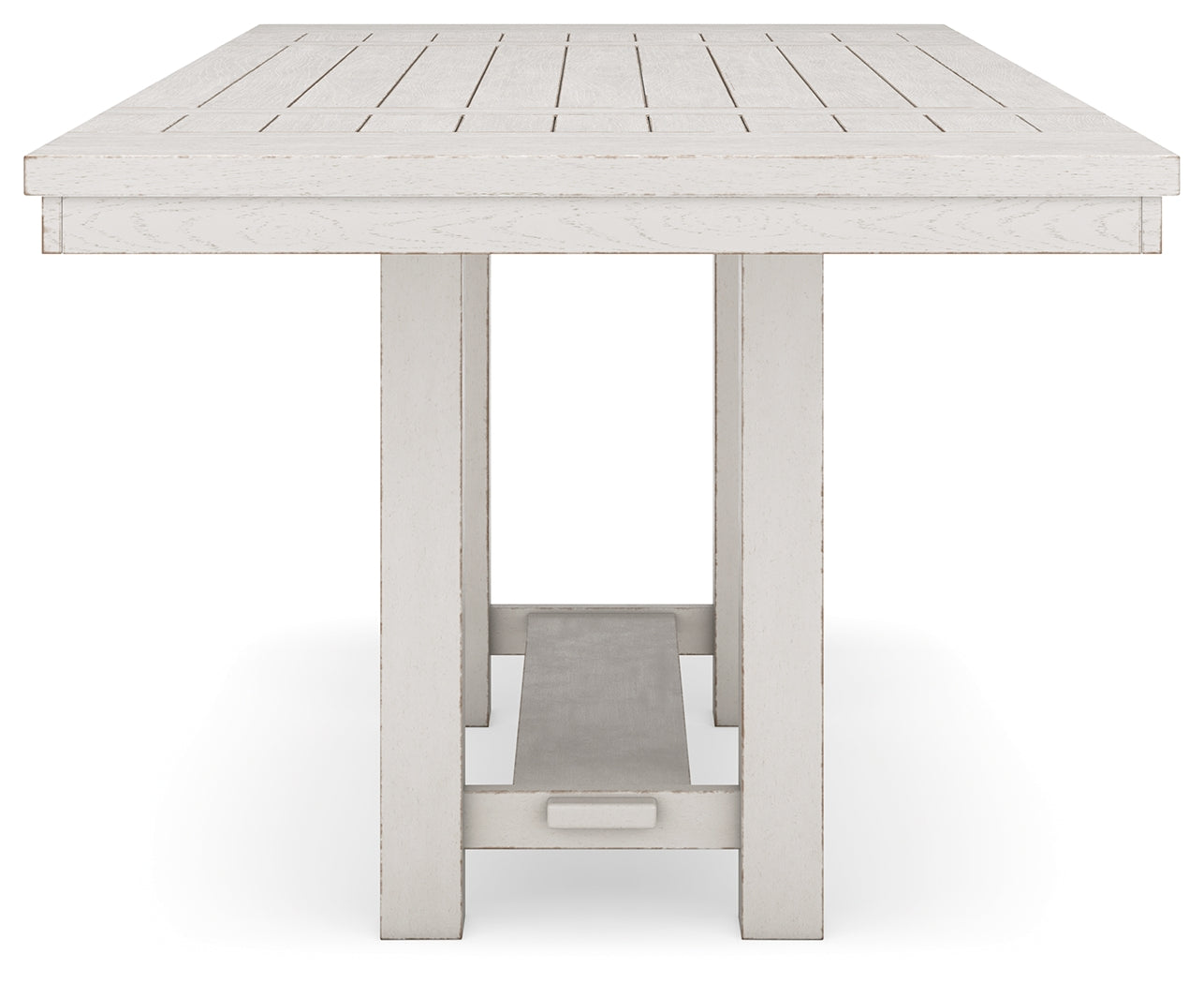 Robbinsdale Antique White Counter Height Dining Table and 6 Barstools and Bench with Storage