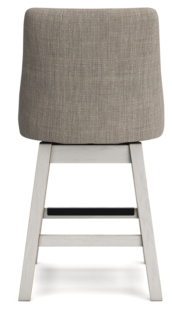 Robbinsdale Antique White Upholstered Counter Height Barstool