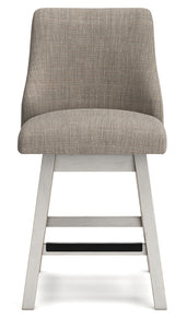 Robbinsdale Antique White Upholstered Counter Height Barstool