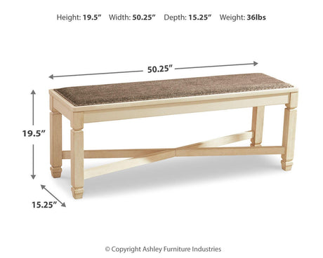 Bolanburg Two-tone Dining Set dimension view