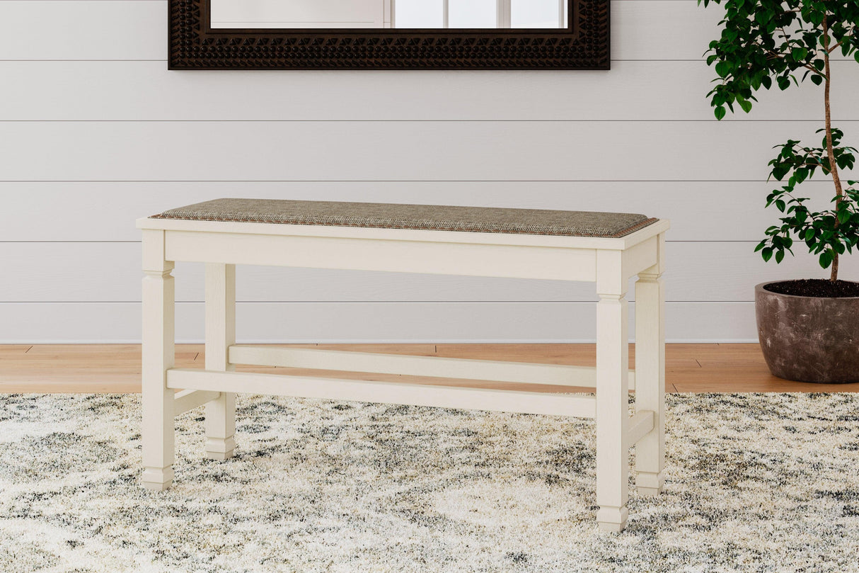 Bolanburg Two-tone Counter Height Dining Bench - Ella Furniture