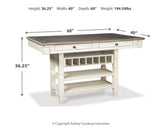 Bolanburg Two-tone Counter Height Dining Table and 4 Barstools and Bench