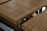 Rylandeen Light Brown/Dark Brown Counter Height Dining Table and 6 Barstools