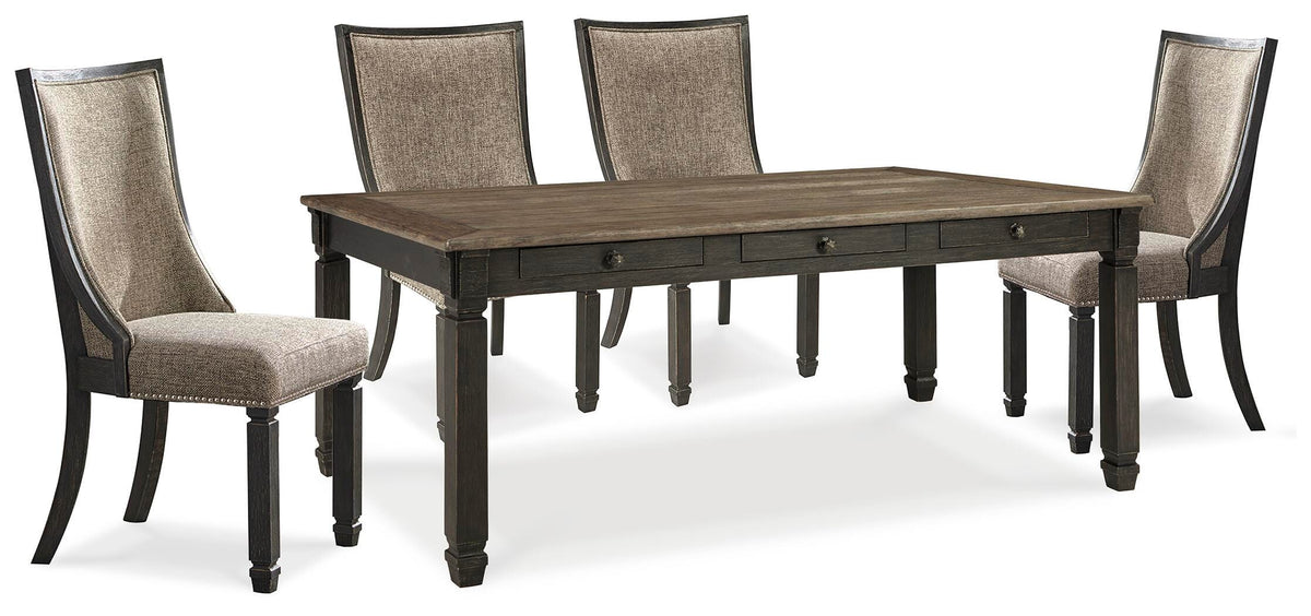 Tyler Black/Gray Creek Dining Set — Dining Table and 4 Chairs