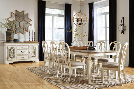 Realyn Chipped White Dining Extension Table D743-45 - Ella Furniture