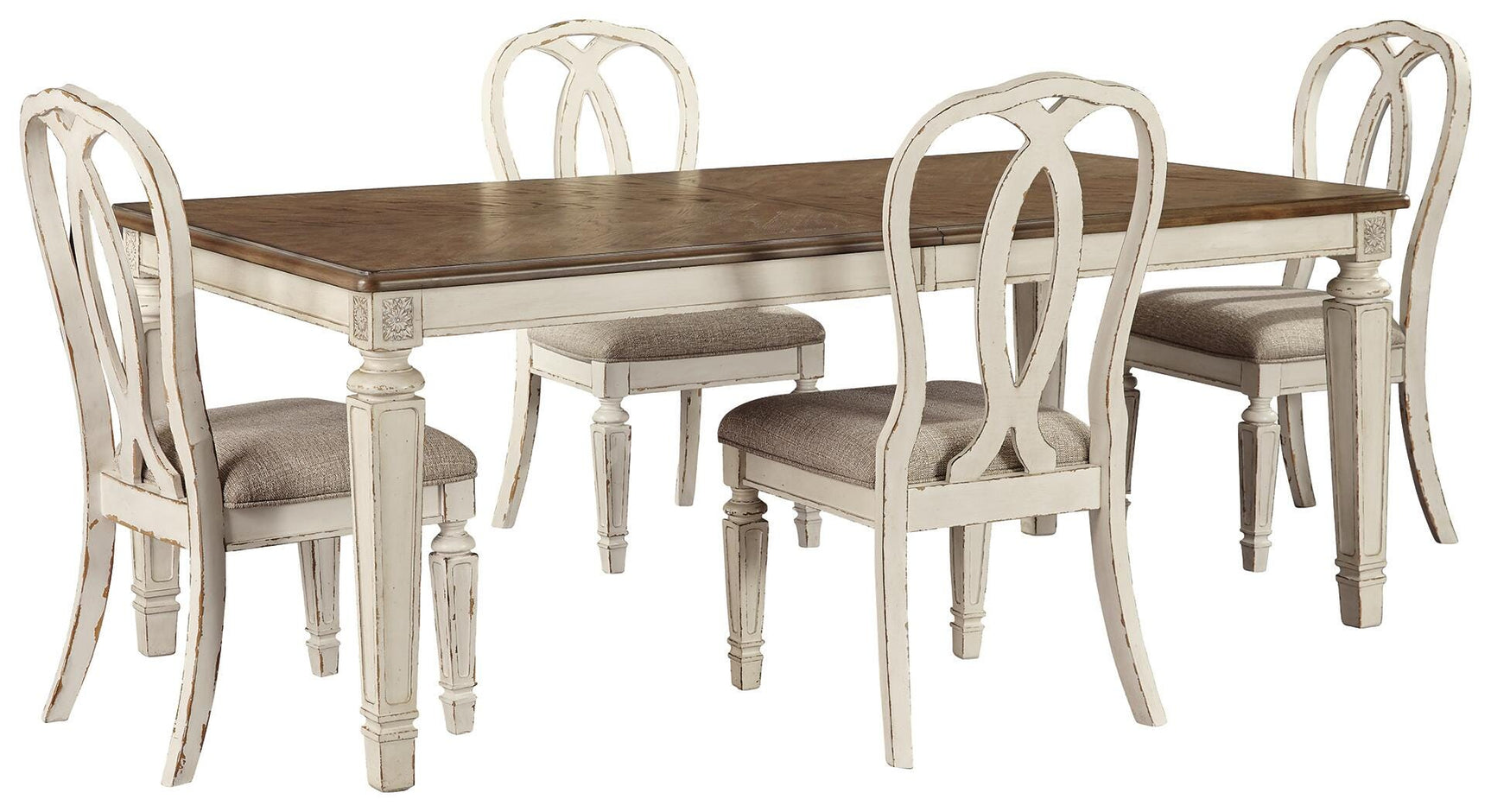 Realyn Chipped White Dining Set 2 view 2