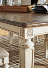 Realyn Chipped White Dining Extension Table D743-45 - Ella Furniture