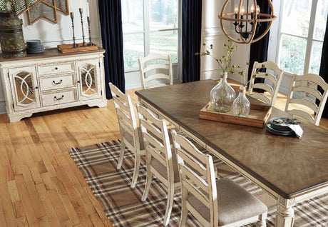 Realyn Chipped White Dining Extension Table D743-45 - Ella Furniture