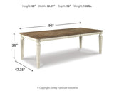 Realyn Chipped White Dining Extension Table D743-45 - Ella Furniture
