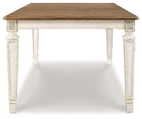 Realyn Chipped White Dining Extension Table D743-45 - Ella Furniture