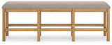 Havonplane Brown Counter Height Dining Table and 6 Barstools and Bench with Storage