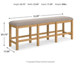 Havonplane Brown Counter Height Dining Table and 6 Barstools and Bench with Storage