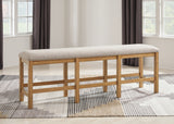 Havonplane Brown Counter Height Dining Table and 4 Barstools and Bench