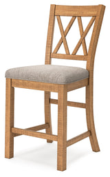 Havonplane Brown Counter Height Dining Table and 8 Barstools with Storage