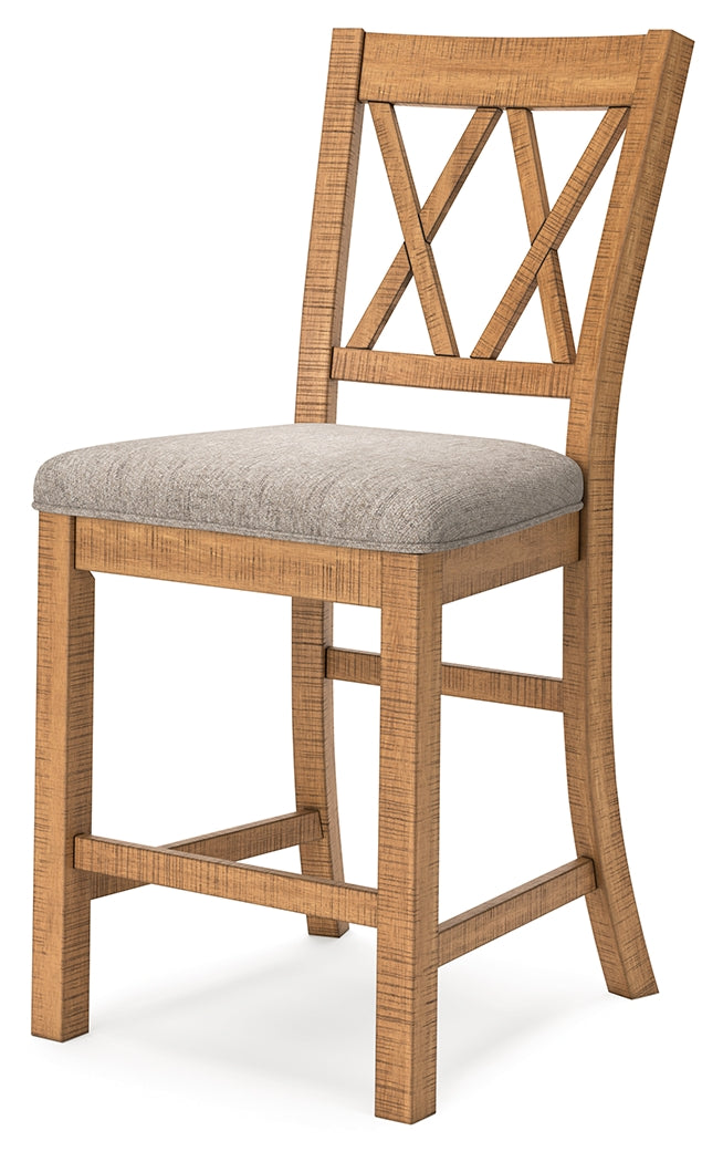 Havonplane Brown Counter Height Dining Table and 6 Barstools with Storage