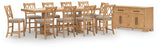 Havonplane Brown Counter Height Dining Table and 10 Barstools and Storage