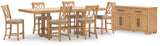 Havonplane Brown Counter Height Dining Table and 6 Barstools with Storage